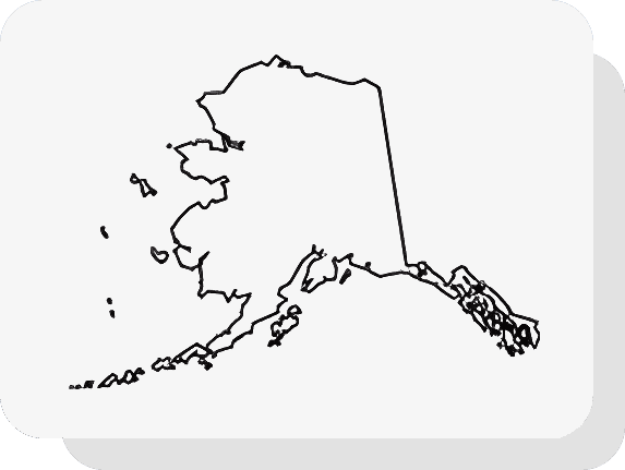 A black and white map of alaska